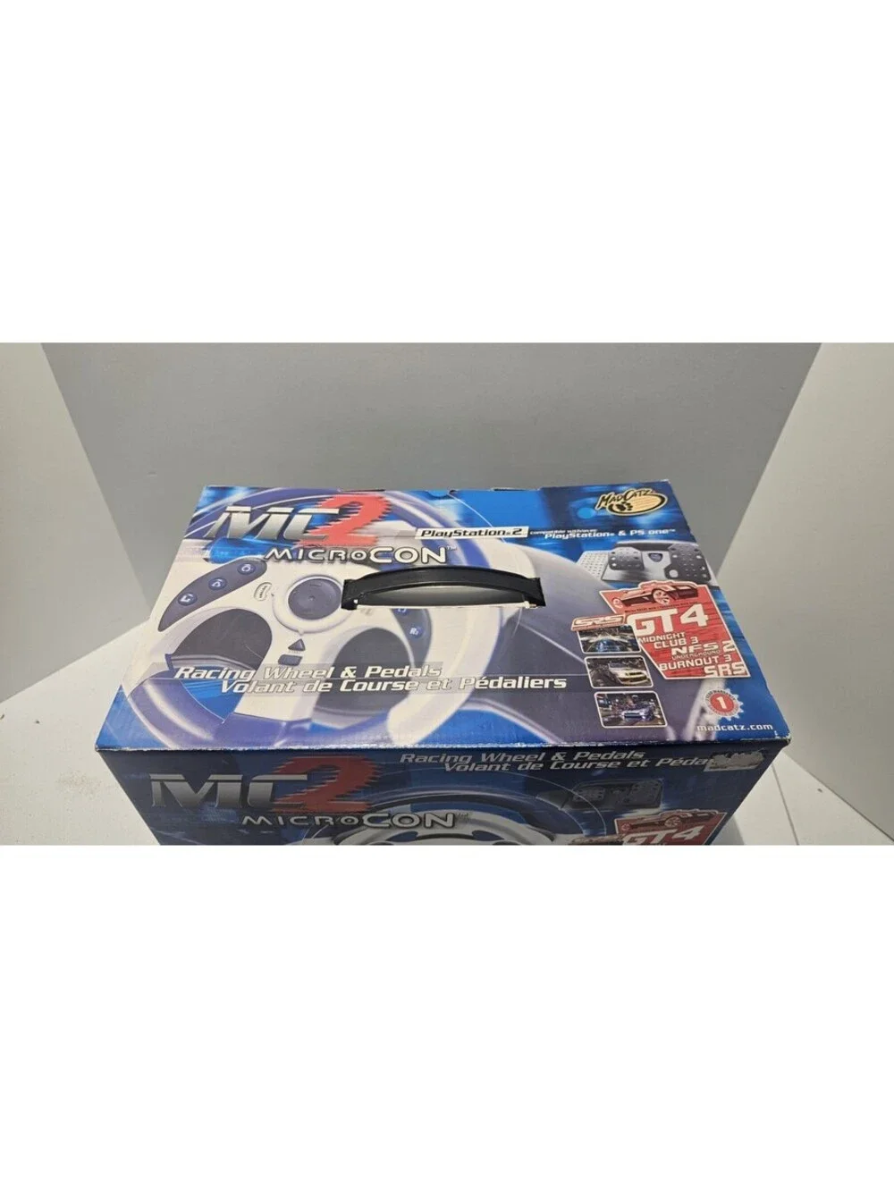 Mad Catz MC2 MicroCON Racing Wheel & Pedals Sony PlayStation 2 PS2 Open Box Comp
